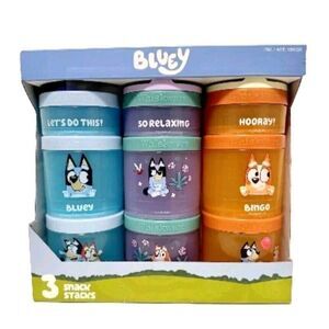 3-pk BLUEY Whiskware Kids Snack Containers BPA & Phthalate-free Dishwasher Safe